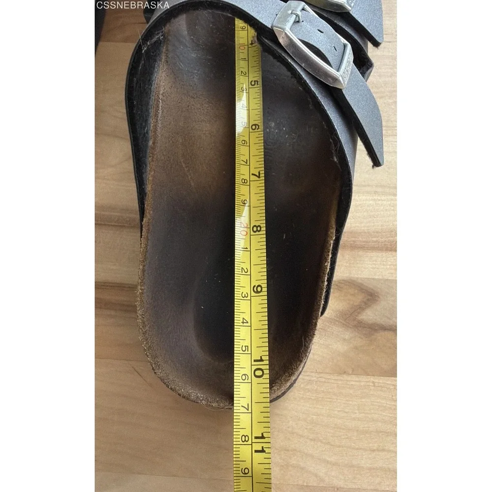Birkenstock Arizona Metallic Silver Grey Two Strap Sandals Womens 10 EU 41